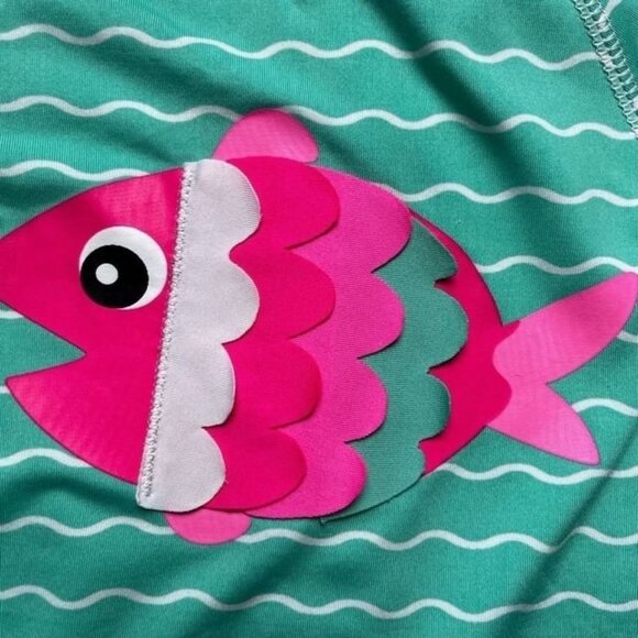 Wippette Baby Girls Fish Rash Guard Swim Suit Size 12 Months - Picture 2 of 6